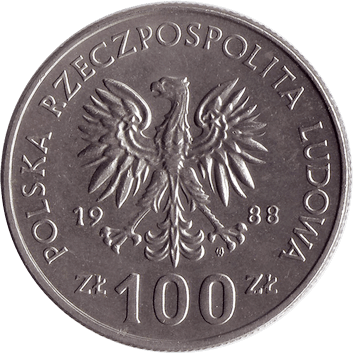 100 Злотих - 1988 - Польща - королева Польщі Ядвіга