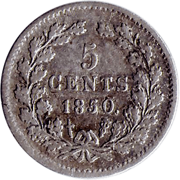 5 Центів - 1850 - Нідерланди
