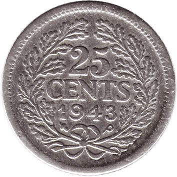 25 Центів - 1943 - Нідерланди