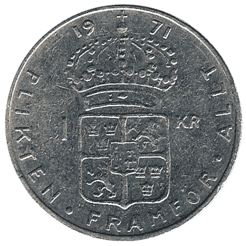 1 Крона - 1971 - Швеція