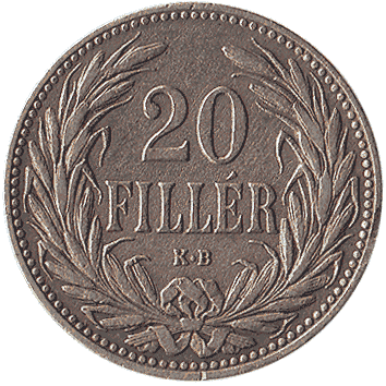 монета Угорщини: 20 Філерів (Filler) – 1907
