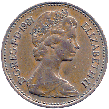 1 Новий Пенні (New Penny) - 1981 - Велика Британія