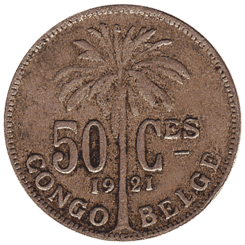 50 Сантим - 1921 - Бельгійське Конго