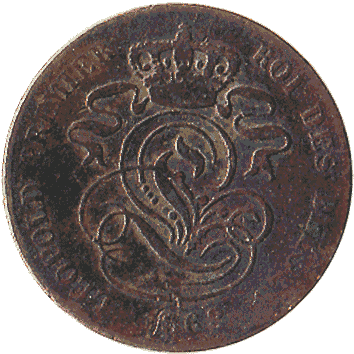 2 Сантим - 1863 - Бельгія