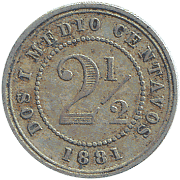 2,5 Сентаво - 1881 - Колумбія