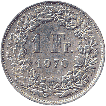 1 Франк (Franc) - 1970 - Швейцарія