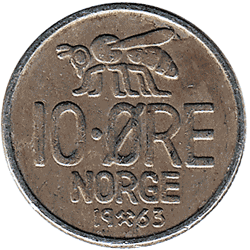10 Ере (Ore) - 1963 - Норвегія