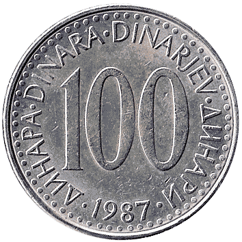 100 Динарів (Dinara) - 1987 - Югославія