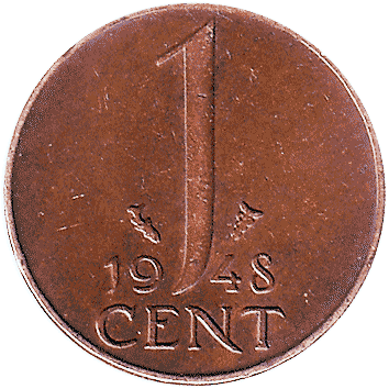 1 Цент (Cent) - 1948 - Нідерланди