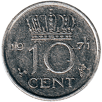 10 Центів (Cents) - 1971 - Нідерланди