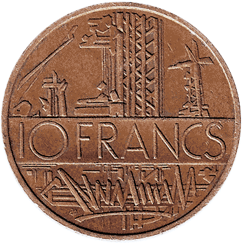 10 Франків (Francs) - 1976 - Франція