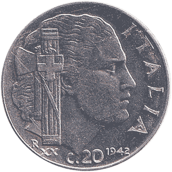 20 Чентезимо (Centesimi) - 1942 - Італія