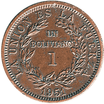1 Болівіано (Boliviano) - 1951 - Болівія