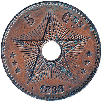 5 Сантимів (Centimes) - 1888 - Вільна Держава Конго