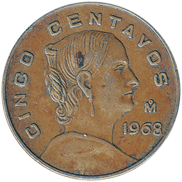 5 Сентаво (Centavo) - 1968 - Мексика