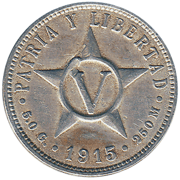 5 Сентаво (Centavos) - 1915 - Куба