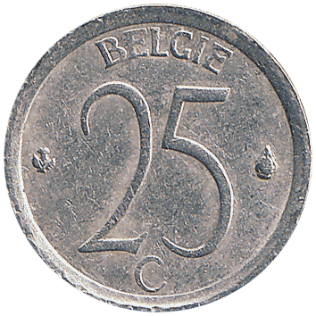 25 Сантимів (Centimes) - 1966 - Бельгія