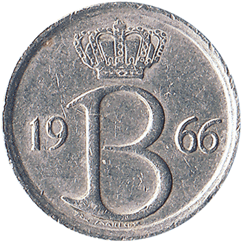 25 Сантимів (Centimes) - 1966 - Бельгія
