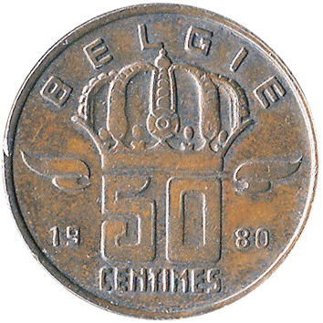 50 Сантимів (Centimes) - 1980 - Бельгія