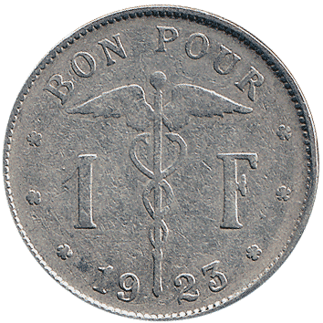 1 Франк (Franc) - 1923 - Бельгія