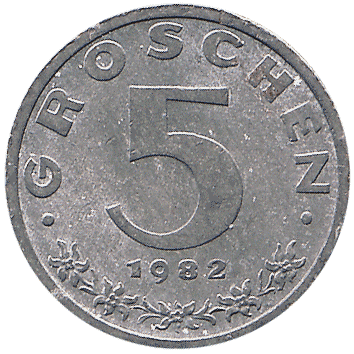5 Грошів (Groschen) - 1982 - Австрія