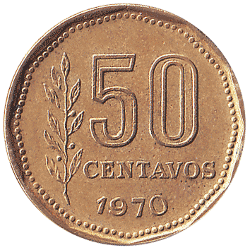 50 Сентаво (Centavos) - 1970 - Аргентина