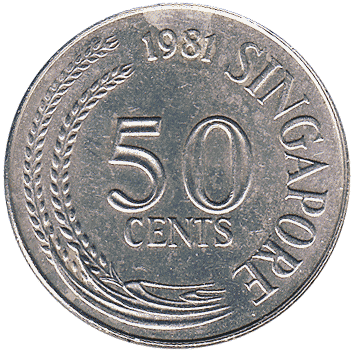 50 Центів (Cents) - 1981 - Сінгапур