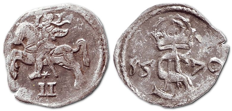 монета Литви (Велике князівство Литовське): Дводенарій – 1570
