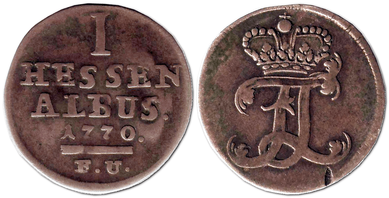Альбус, 1770 – монета Гессен-Касселя (Німеччина)