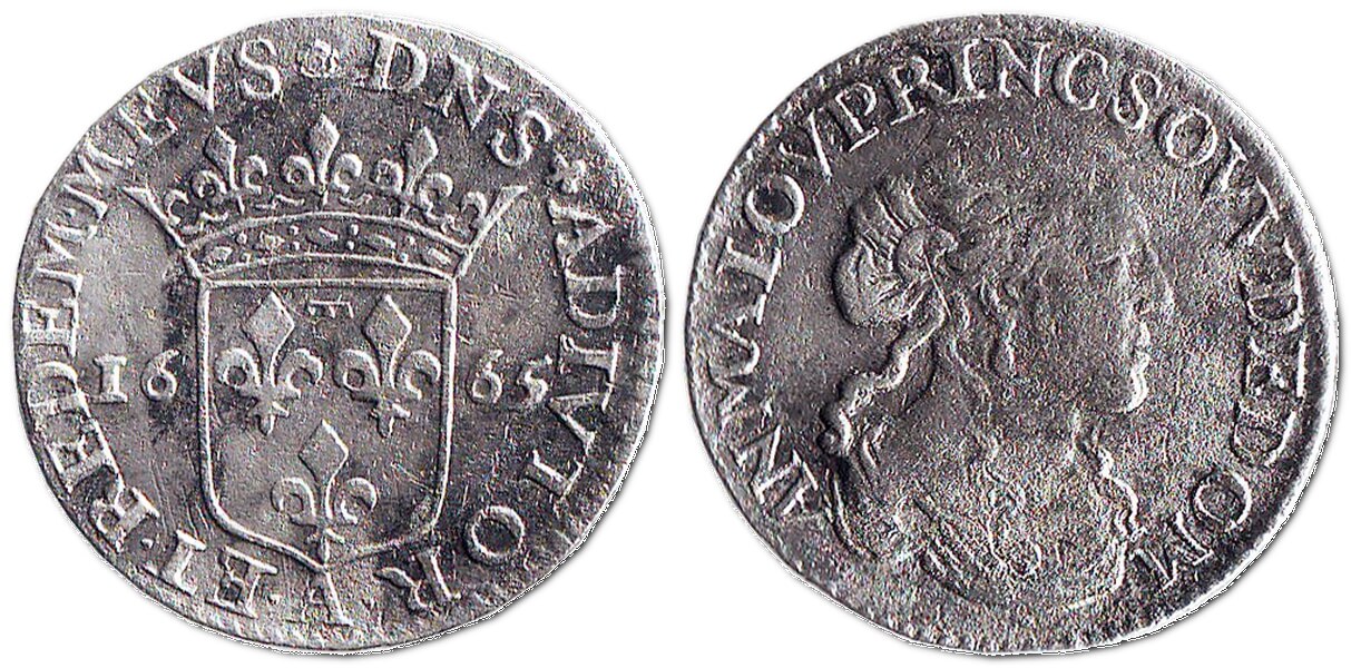 1/12 екю, 1665 – монета Князівства Домб (Франція)