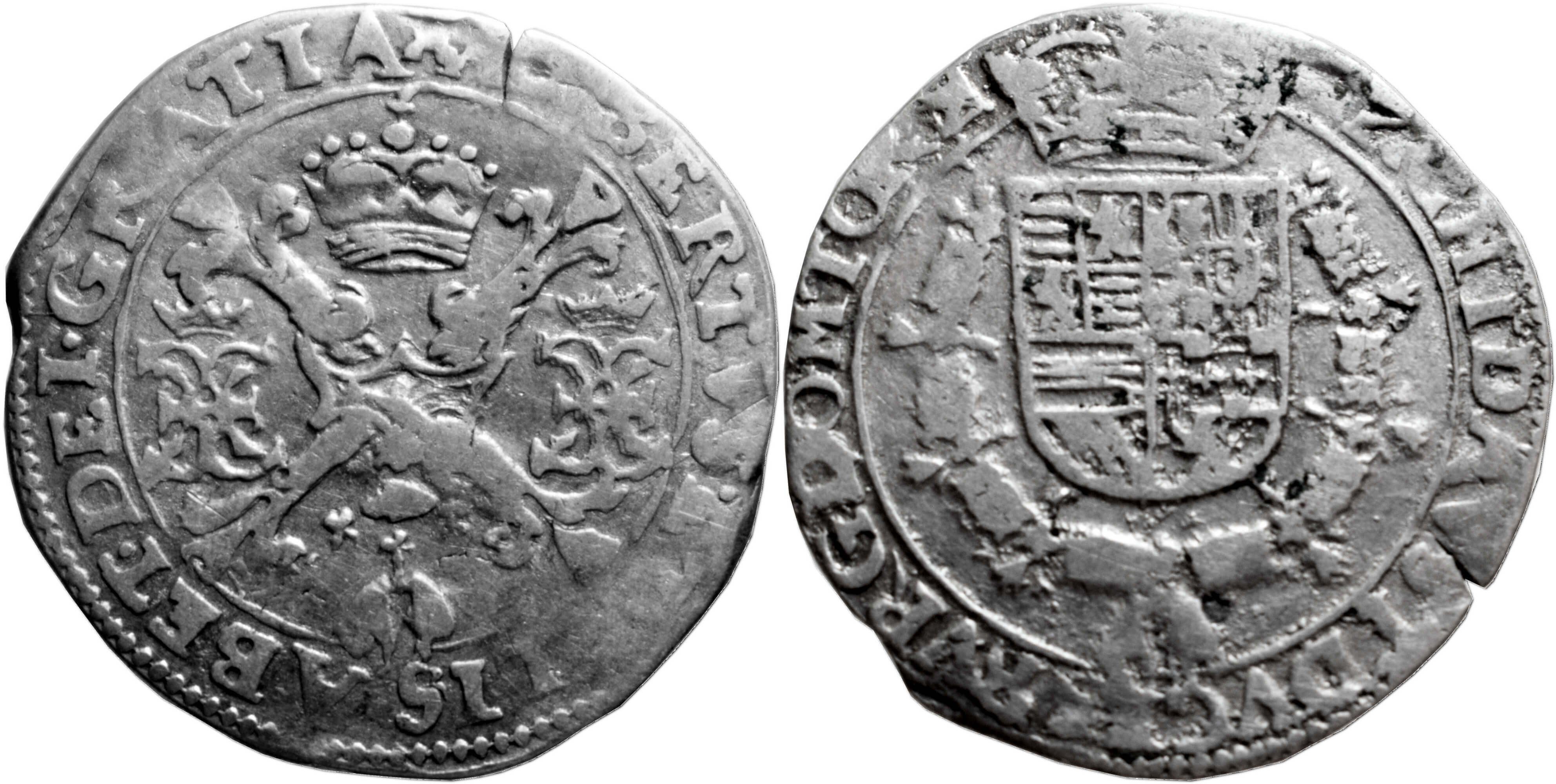 1/4 Патагона, ND (1612-1619) – монета Іспанських (пізніше – Австрійських) Нідерландів: нинішня територія Бельгії