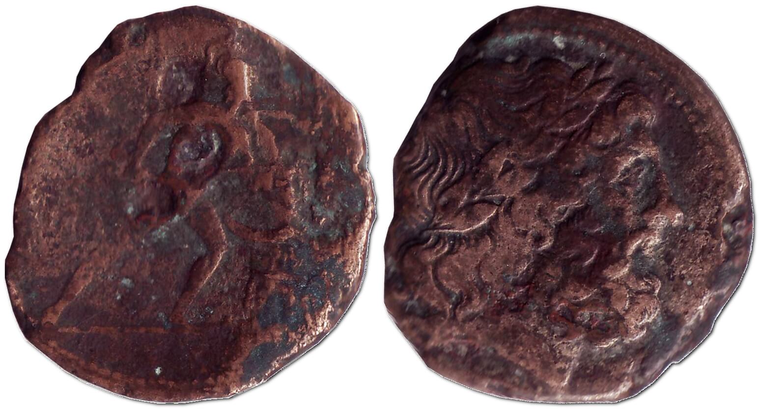 Пентонкіон, 220-200 рр. до н.е. – монета м. Мессіна (давньогрецька колонія на о. Сицилія)