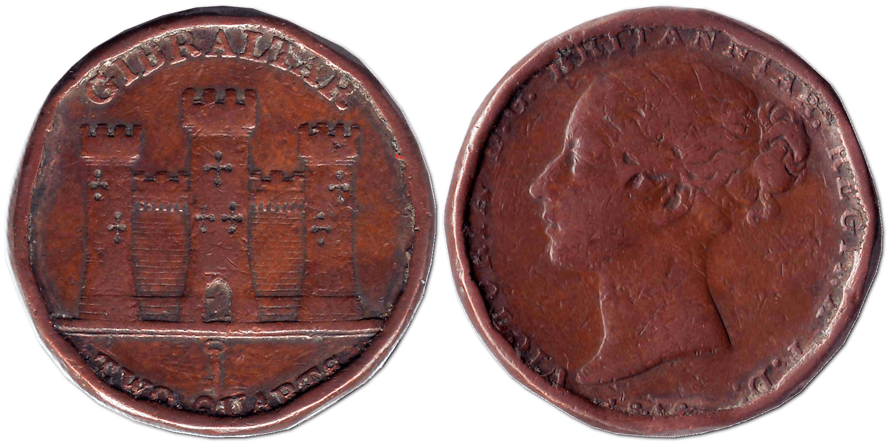 2 кварта, 1842 – монета Гібралтару