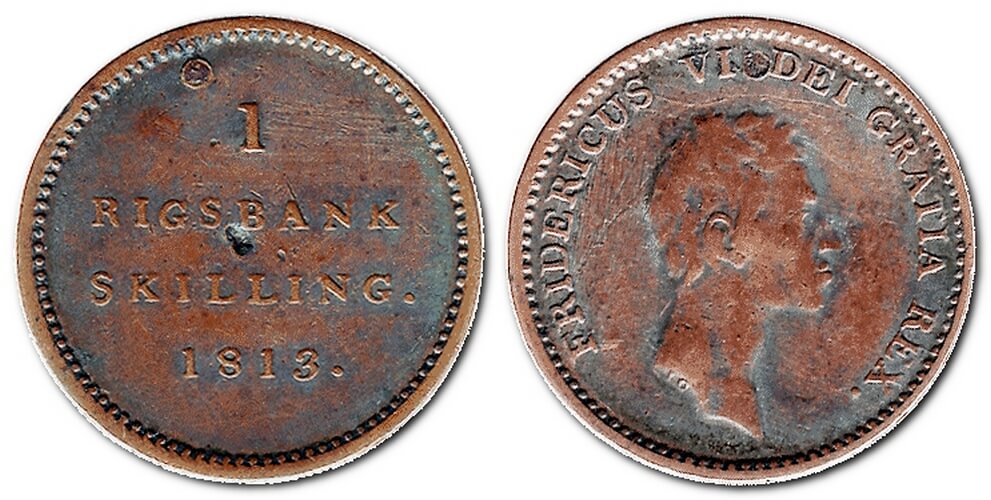 Ріксбанкскиллінг, 1813 – монета Данії