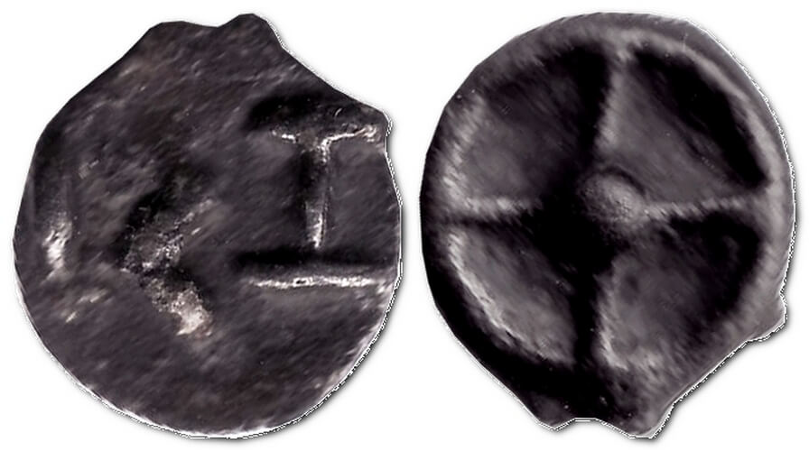 монета-колесо (wheel coin), V ст. до н.е. – монета Істрії (Греція)